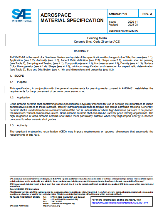 SAE AMS 2431-9A PDF 2025