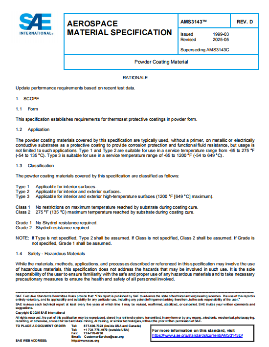 SAE AMS 3143D PDF 2025