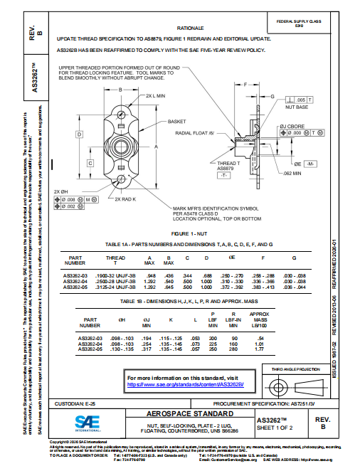 SAE AS3262B 2026 PDF SAE AS3262B 2026 PDF
