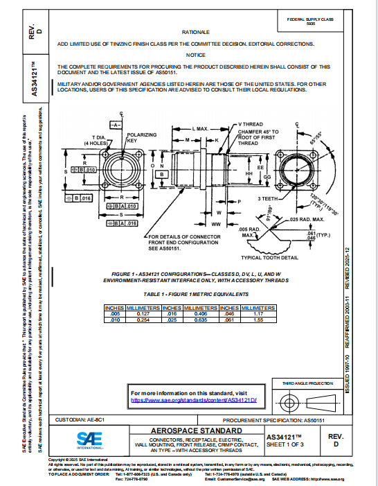 SAE AS34121D PDF 2025
