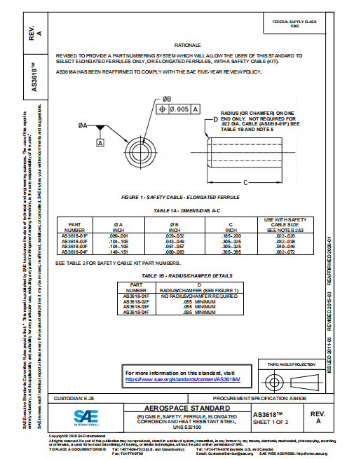 SAE AS3618A 2026 PDF