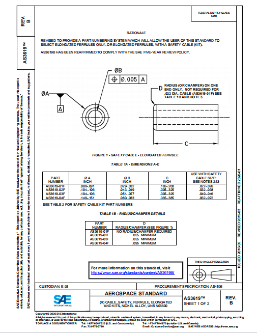 SAE AS3619B 2026 PDF