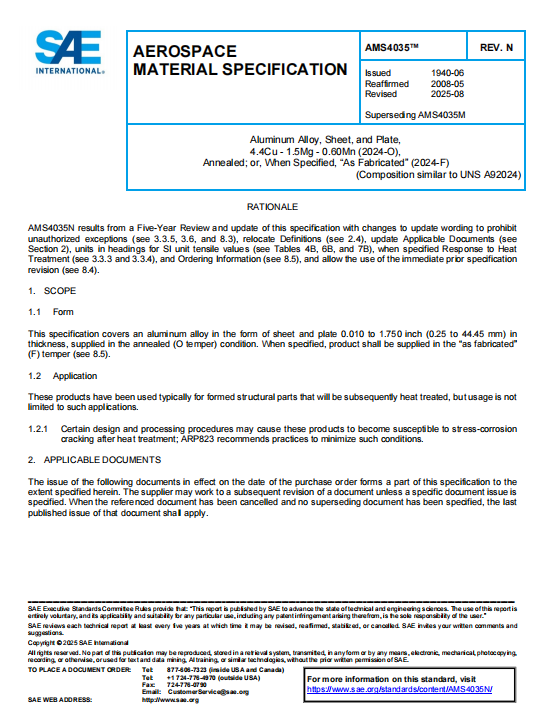 SAE AMS 4035N PDF 2025 SAE AMS 4035N PDF 2025