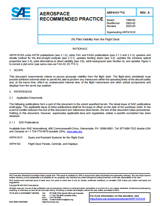 SAE ARP 4101-2A PDF 2025