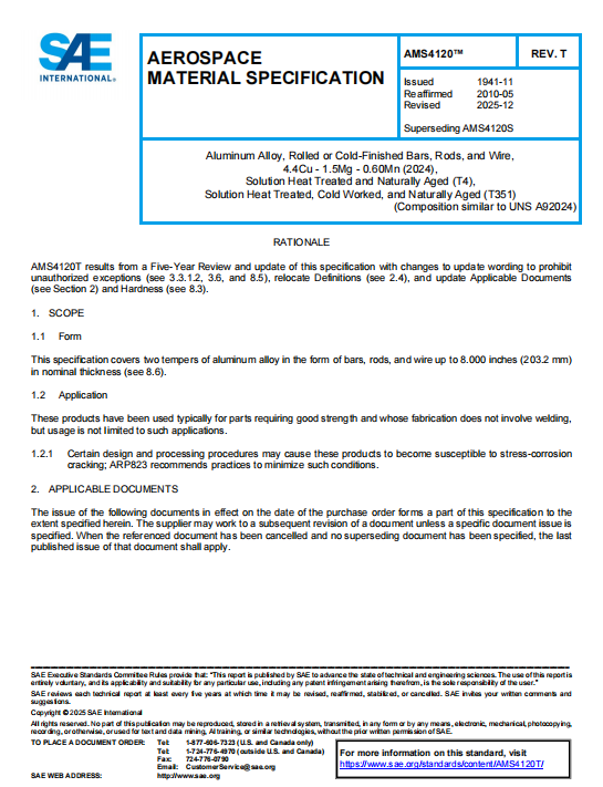SAE AMS 4120T PDF 2025