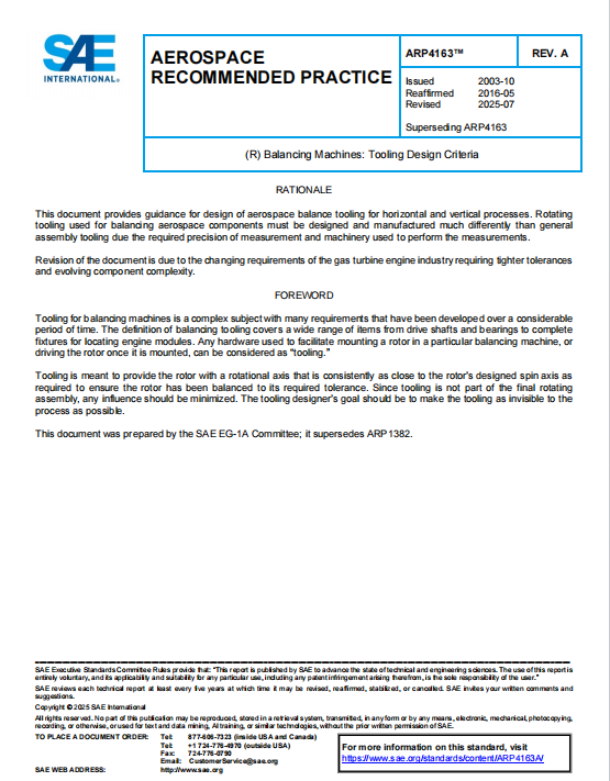 SAE ARP 4163A PDF 2025