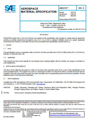 SAE AMS4375N PDF 2025