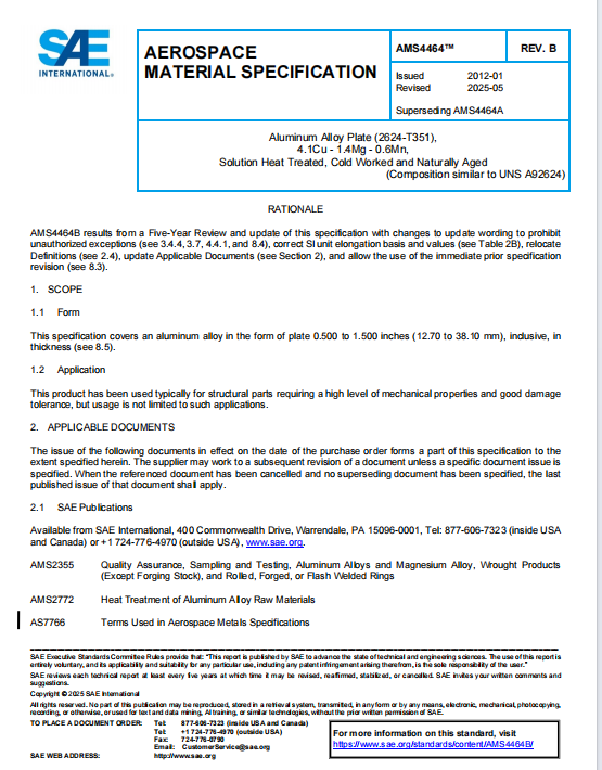 SAE AMS 4464B PDF 2025