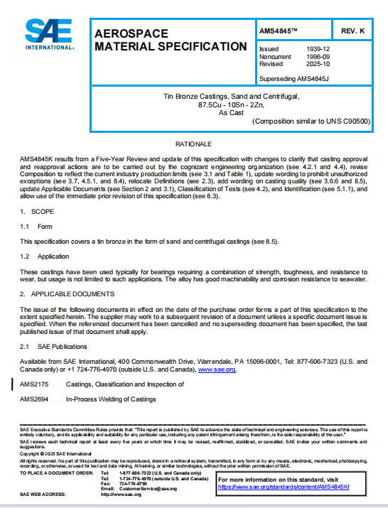 SAE AMS 4845K PDF 2025