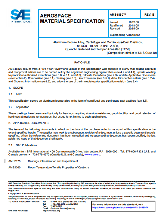 SAE AMS 4880E PDF 2025
