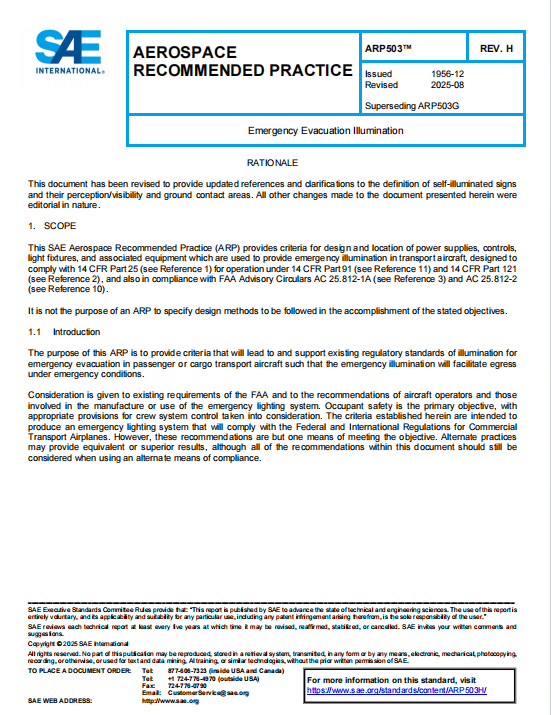 SAE ARP 503H PDF 2025