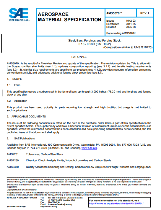 SAE AMS 5070L PDF 2025