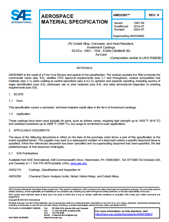 SAE AMS 5380H PDF 2025