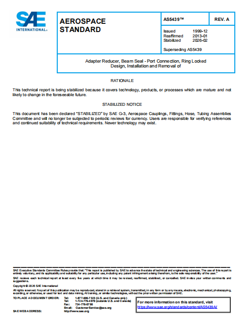 SAE AS5439A PDF 2026