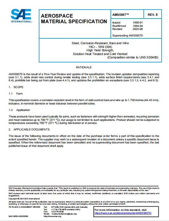 SAE AMS 5857E PDF 2025