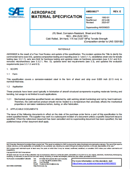 SAE AMS 5902E PDF 2025