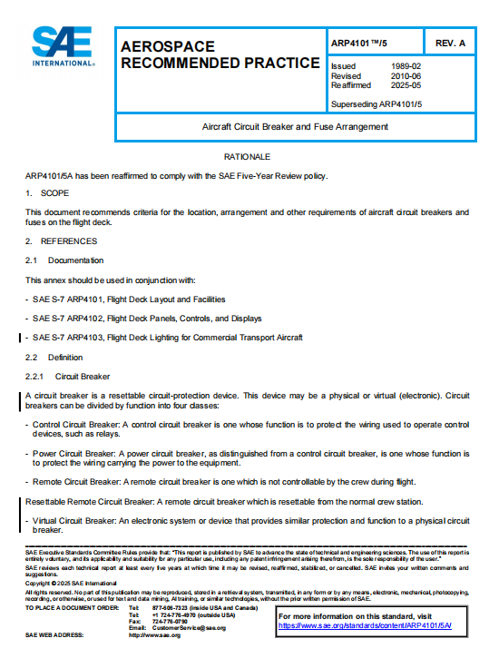 SAE ARP 4101-5A PDF 2025