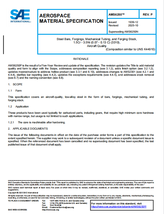 SAE AMS 6250P PDF 2025