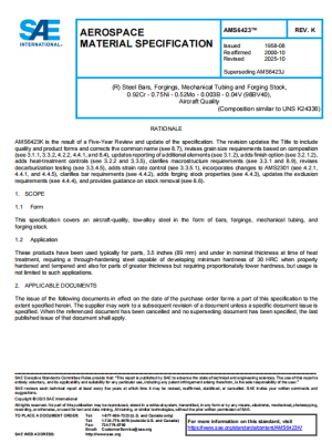 SAE AMS 6423K PDF 2025