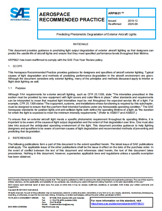 SAE ARP 6621 PDF 2025
