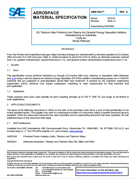SAE AMS 7004A PDF 2025