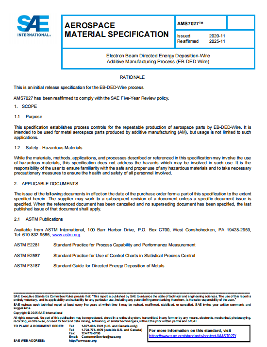 SAE AMS7027 PDF 2025
