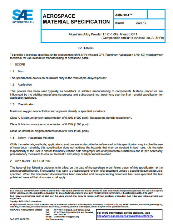 SAE AMS 7074 PDF 2025