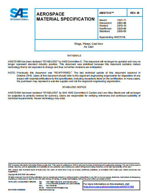 SAE AMS 7310M PDF 2026