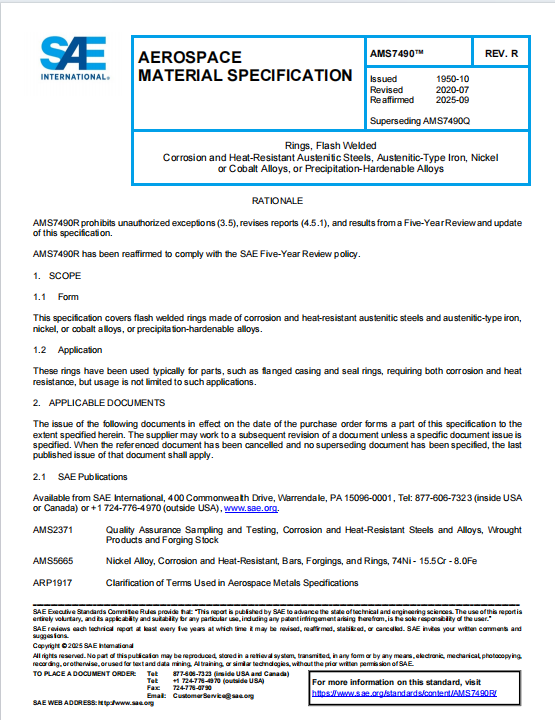 SAE AMS7490R PDF 2025