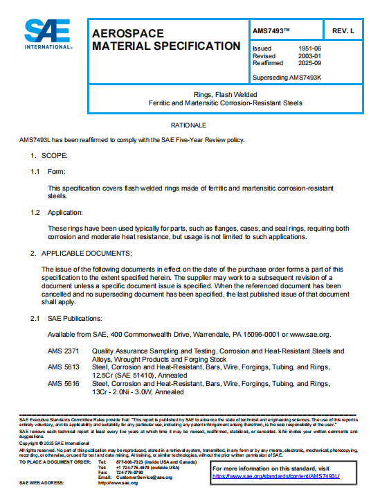 SAE AMS7493L PDF 2025