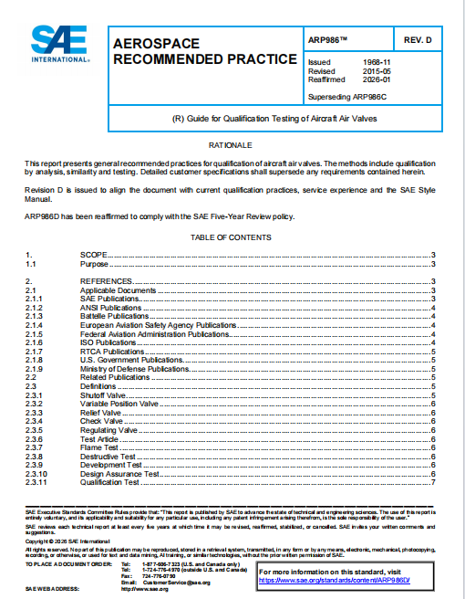 SAE ARP986D 2026 PDF