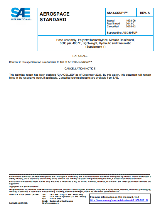 SAE AS 1339SUP1A PDF 2025